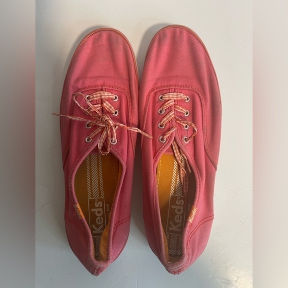 Keds Coral Canvas  4 Eyelet Tie Ribbon Lace Comfort Flats Shoes Sneakers - Picture 1 of 8